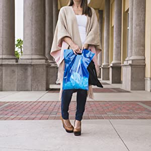 کیسه خرید خواربار فروشی قابل استفاده مجدد با ته سخت تقویت شده، بند، تاشو، ایستاده عمودی، چمدان سنگین چند منظوره 0