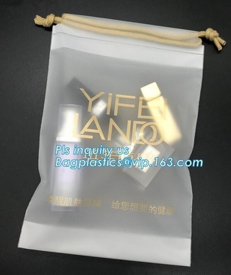 Biodegradable Environment Friendly Hotel Packaging Clothes For Laundry Plastic Bag Customized Poly Plastic Drawstring Cu