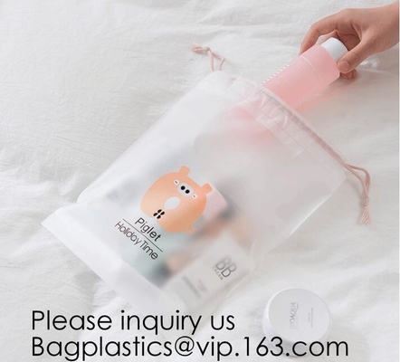 Compostable Biodegradable Matte Gift Drawstring Reusable Eco-Friendly Waterproof  Home Travel Sundries Makeup Toiletry