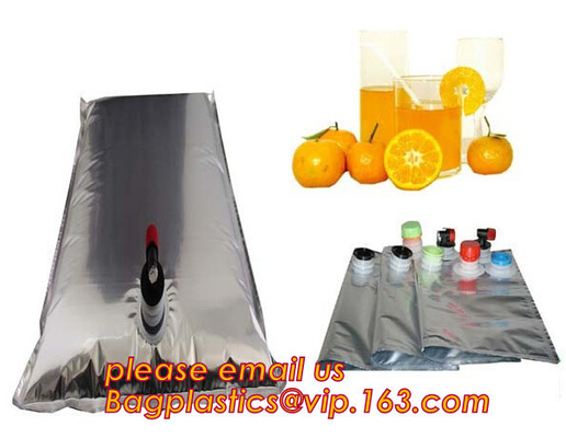 Silver Red Wine Quad Seal Bag Glod Reusable Bag In Box For Apple Liquid And Juice,1L ~ 500L Water Bib Bag In Box & Liqui