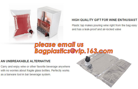 3l 5l 10l bag in box packaging wine bag with vitop tap,5L/10L/20L transparent/VMPET wine bag in a box/bag in box/liquid