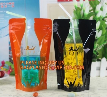 stand up reclosable drinking pouches cold drink k bag with straw,Beveragereusable Kids Snack Zip Lock Juice Drink