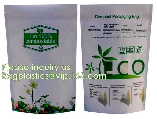 biodegradable bag Child proof bag Stock pouch Flat bottom pouch Stand up pouches Kraft paper bag Food packaging bag coff