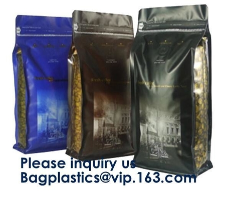 Box Bottom Bags Stand up Pouch Side Gusset bag Flat Bags Twist Film,RICE PACKAGING BAGS, chocolate packaging pouch bag