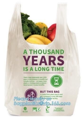 Biodegradable White Trash Bags Compostable Food Waste Bags, Cornstarch 100% Biodegradable Compostable Bags On Roll For F