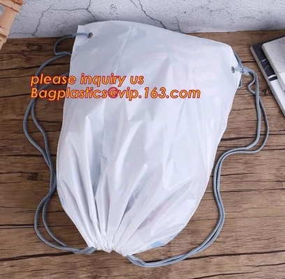 Biodegradable drawstring laundry poly bag,Cotton string LDPE plastic laundry bag custom poly bag drawstring bag bagease