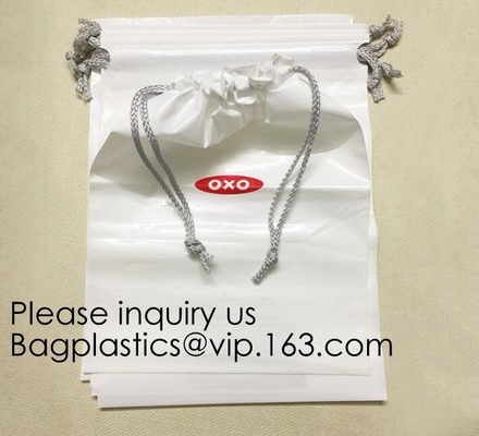 Compostable, Biodegradable Laundry Bags Hospitality Travel Shoe Bags Non-Woven Storage with Rope for Men and Women Large