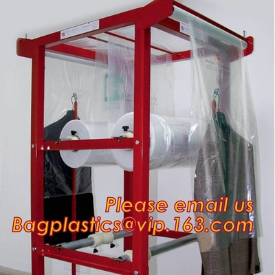 BIODEGRADABLE printed Laundry dry cleaning garment bag on roll,laundry suit garment packaging dry cleaning cover plastic