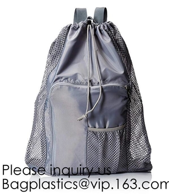 Drawstring Bag With Cord Lock And White Sturdy Mesh Material For Factories, College, Dorm, Storage Sturdy & Breathable