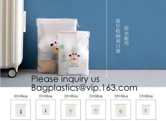 Compostable Biodegradable Matte Gift Drawstring Reusable Eco-Friendly Waterproof  Home Travel Sundries Makeup Toiletry