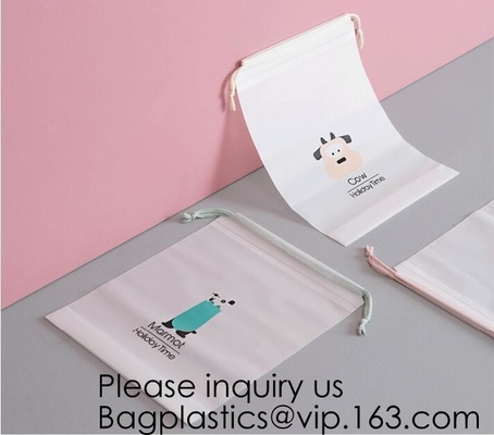 Compostable Biodegradable Matte Gift Drawstring Reusable Eco-Friendly Waterproof  Home Travel Sundries Makeup Toiletry