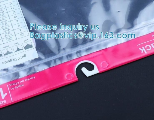 Eco-friendly Hanger Zipper Bag/Rigid Handle Zipper Bag/Hook Handle Poly bag, Hanger Hook Bag For Clothes