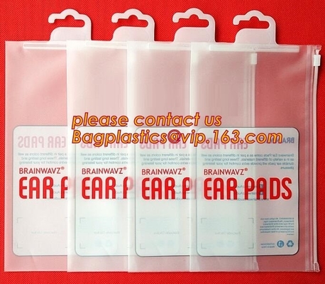 Eco-friendly Hanger Zipper Bag/Rigid Handle Zipper Bag/Hook Handle Poly bag, Hanger Hook Bag For Clothes