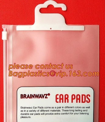 Eco-friendly Hanger Zipper Bag/Rigid Handle Zipper Bag/Hook Handle Poly bag, Hanger Hook Bag For Clothes