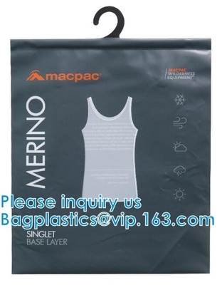 Shirt Packaging Bags, Hanger Frosted Bags, Packaging Bag Hook Hanger Bag Underwear Shirt Bag
