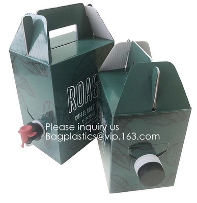 Recycled eco friendly Customized logo 1L/2L/3L/5L/10L bag in box with valve for water stand up coffee spout pouch