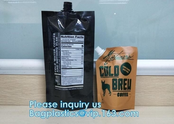 Beverag bag spout pouch drink water in plastic bag coffee pouch with soft spout tap juice bag HOT COFFEE POUCH BAGS