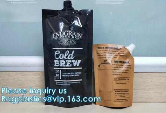 Beverag bag spout pouch drink water in plastic bag coffee pouch with soft spout tap juice bag HOT COFFEE POUCH BAGS