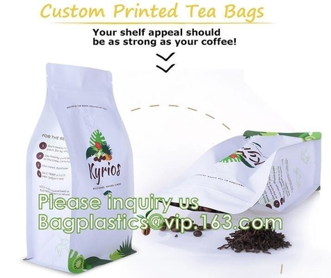 Eco Recyclable Reusable Resealable Doypack Coffee Tea Bag Red Stand up Pouch with Valve and k Chocolate, Potato