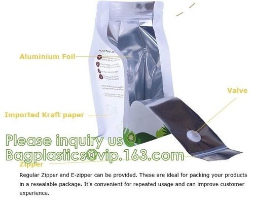 Eco Recyclable Reusable Resealable Doypack Coffee Tea Bag Red Stand up Pouch with Valve and k Chocolate, Potato