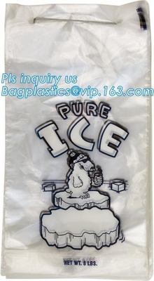 WICKETEDplastic ice cube bags, Ice Cube Freezer Bags, Disposable Ice Cube Bag, poly ice bag clear flat ice packaging bag
