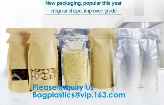 Customized Printing Laminated Material Food Grade Packaging Aluminum Foil Food Packing Bags With Zip Lock bagease, pack