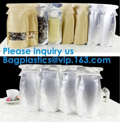 Customized Printing Laminated Material Food Grade Packaging Aluminum Foil Food Packing Bags With Zip Lock bagease, pack
