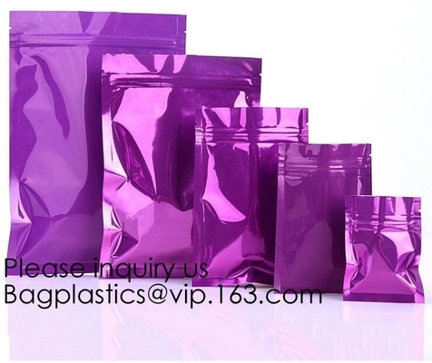 Top zip plastic bag food packaging/ 3 side seal zipper bag/ stand up pouch k bag for meat,pork,beef,sea food pack