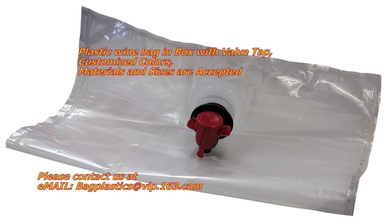 Liquid Stand Up Pouch Spout Bag With Tap For Red Aluminum Foil Custom Wine Packaging Air Bubble Bags, Wine Carriers, Jui