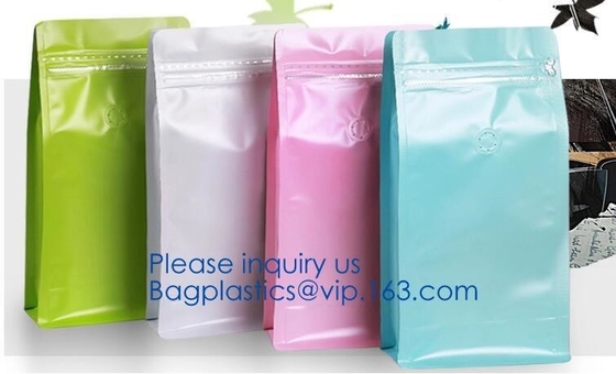 Easy Tear Zipper Top Coffee Stand Up Foil Zipper Bag Side Gusset Bags Square Block Flat Bottom k Packaging Pouch