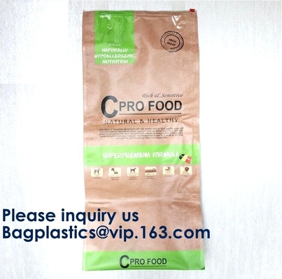Rice bags, Custom Printing Glossy Aluminum Foil Animal Feed 5kg Qual Seal Pet Food Packaging Bags With Plastic Handle
