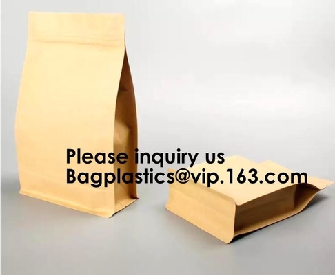 Kraft Bags With Window, Resealable Large Kraft K Food Storage Bags ,Storing Food,Nuts,Seeds,Beans,Tea Leaves, Coffe