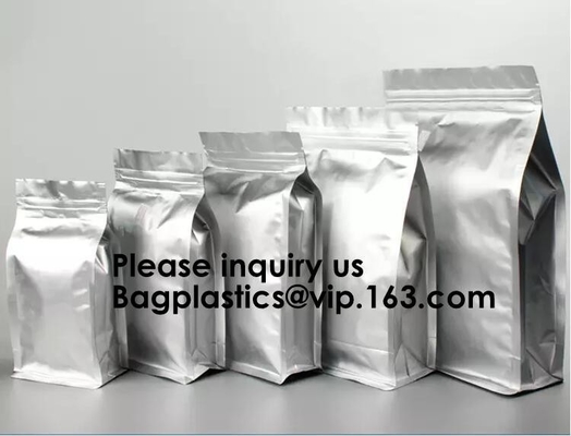 Aluminum Foil Stand Up Packaging Bags Mylar Airtight Zipper Pouches Smell Proof Coffee K Tear Notch Pack Food Grad