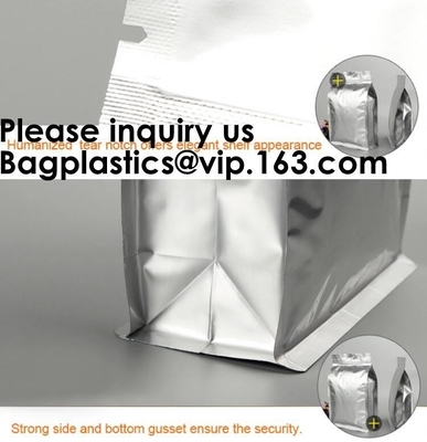 Aluminum Foil Stand Up Packaging Bags Mylar Airtight Zipper Pouches Smell Proof Coffee K Tear Notch Pack Food Grad