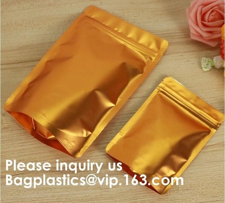 Foil bags, Semi-Clear Window Hang-Hole Stand-Up K Pouch, Aluminum Packaging Bags Laser K Stand Up Resealable Pouches Wit