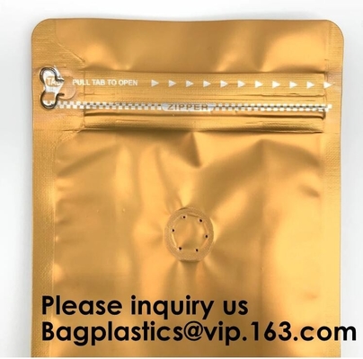Pack Packaging Reusable Aluminium Foil Zip Lock Stand Up Food Pouches Bags With Tear Notch For Food Storage, Bagease