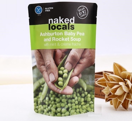 Salad Snack Powder Wheat Flour Stand Up Pouch Soup Spice Packaging Bag With Window,Soup Packaging Bag Food Grade Zip Loc