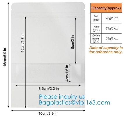 Reusable Zip Lock Paper Pouches With Matte Window And Tear-Away Notch For Multi-Purpose Storage