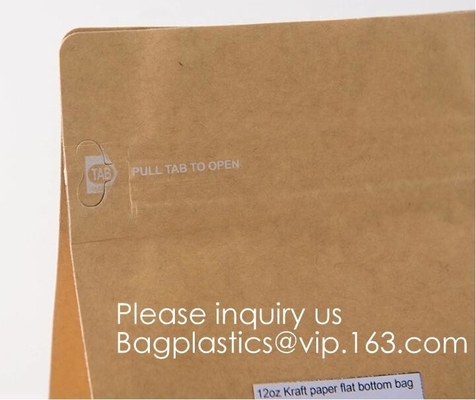 Compostable Biodegradable Stand Up Pouch kraft pouch bags flat bottom bags, gusset bags, spout pouch