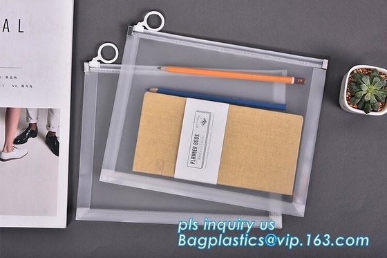 portable transparent flat bottom slider k bag for cosmetic, Food grade Coex PP Slider Zipper bag, PVC Slider Zippe