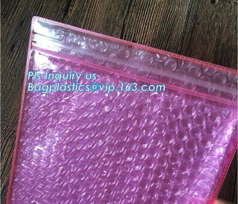 Reclosable Reusable Packing Bubble Zipper bag, High Quality Reusable Packing Slider bubble bag, Reused Pink Bubble Zippe
