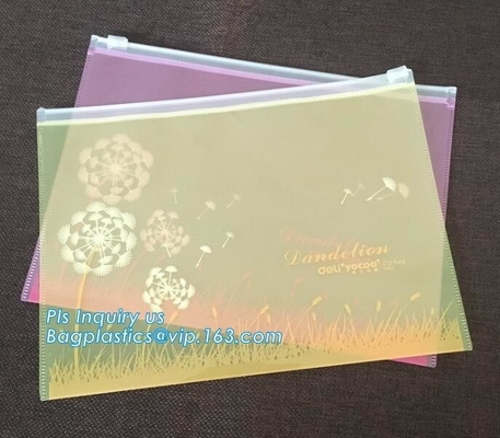 printed slider zipper bag/transparent zip lock plastic packing bag for file,garment,scarf/plastic bag, slider zipper pvc