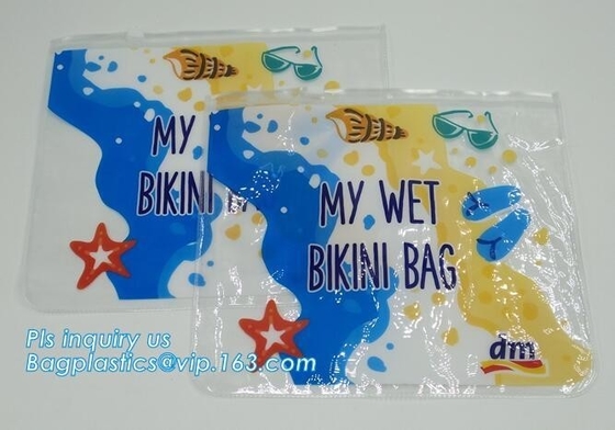 resealable slider zipper underwear packaging bags with logo, matte frosted PVC slider zipper bag plastic bag with zipper