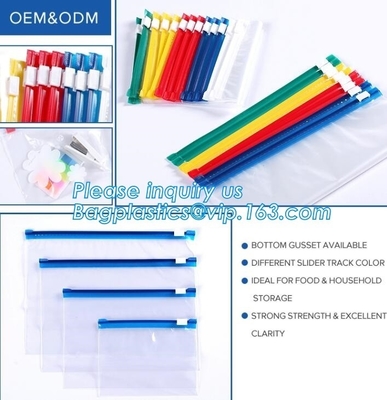 Slider Freezer Custom Transparent LDPE Plastic Waterproof k Storage Bag, Slider zipper clear plastic PE POLY water