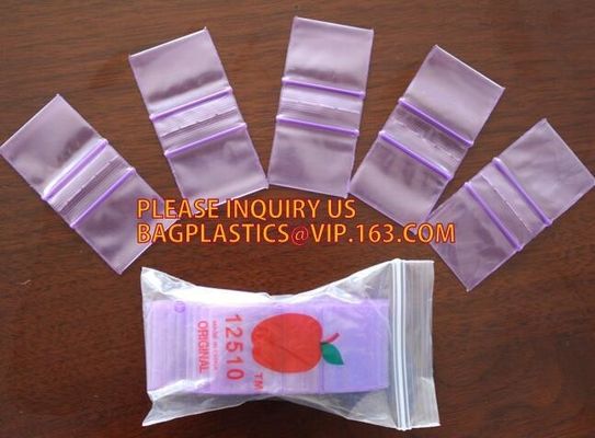 LDPE apple mini zip lock poly bag/printed plastic packaging bag, Apple Mini k Baggies Mix Colors 1.5"x1.5"