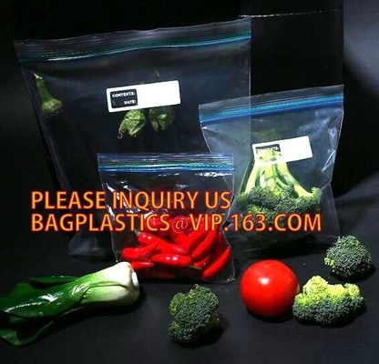clear or printed k bag with double track for food or fruit storage, LDPE self sealing storage blank zip bag, packs