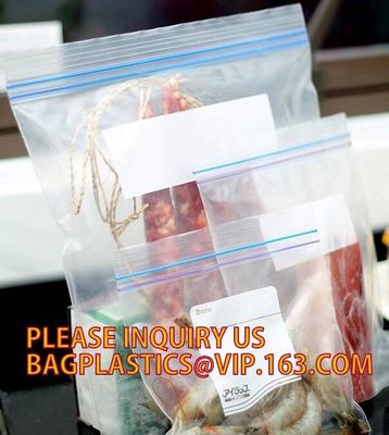 Clear food grade poly custom LDPE plastic k bag with color box packing, LDPE griplock zipper baggies with custom p
