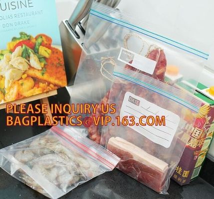 Clear food grade poly custom LDPE plastic k bag with color box packing, LDPE griplock zipper baggies with custom p