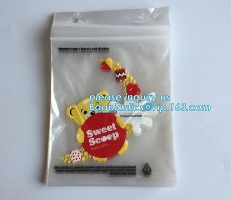 food storage wicketed ldpe clear plastic zip lock bag with print, FDA Custom Food Grade Wicket Plastic k Bag, bage