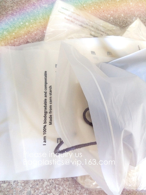 100% Compostable, biodegradable corn starch Zipper Slider Bags, Slider zipper bag, Eco carry bag pla bag Recyclable